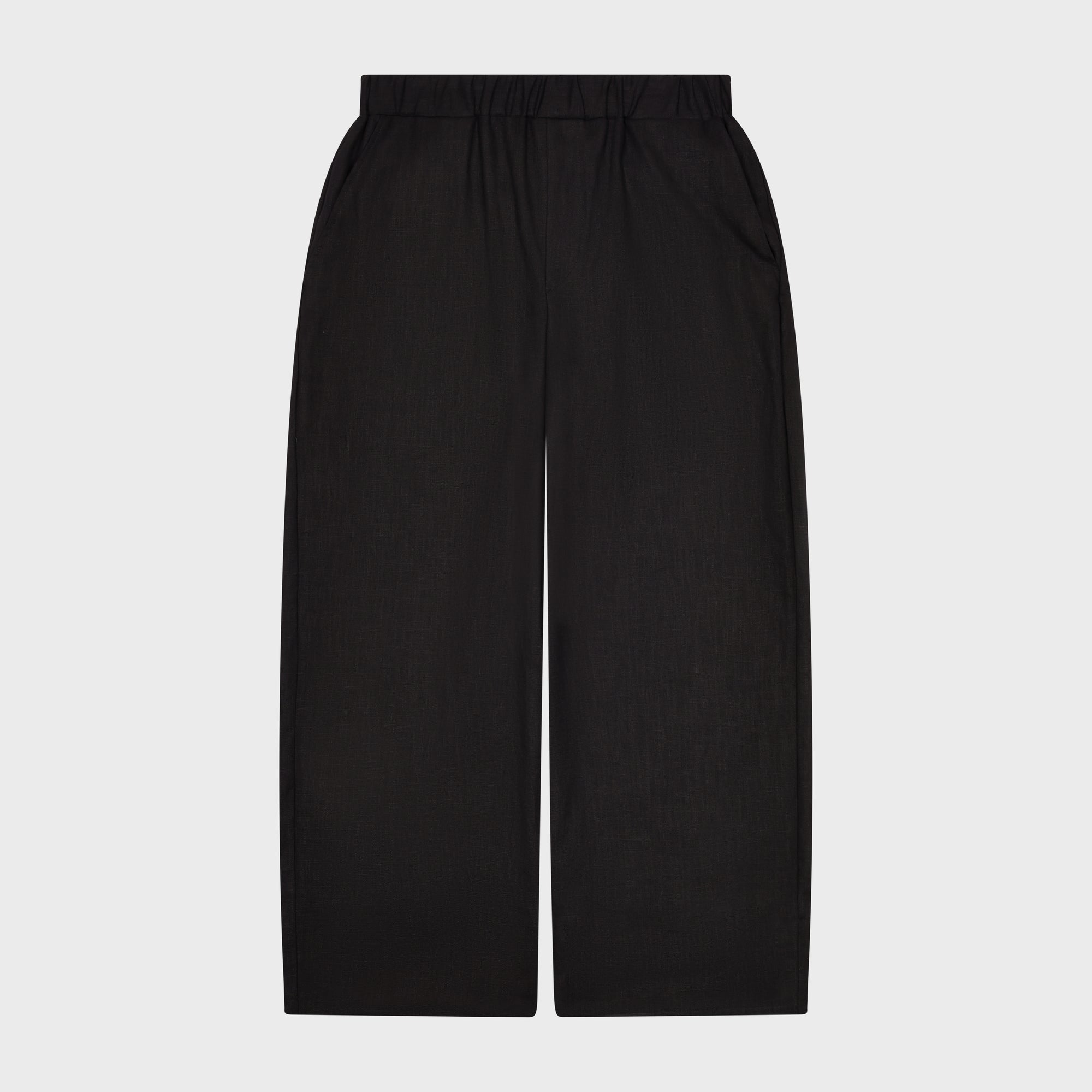 Woven Linen Cropped Trouser